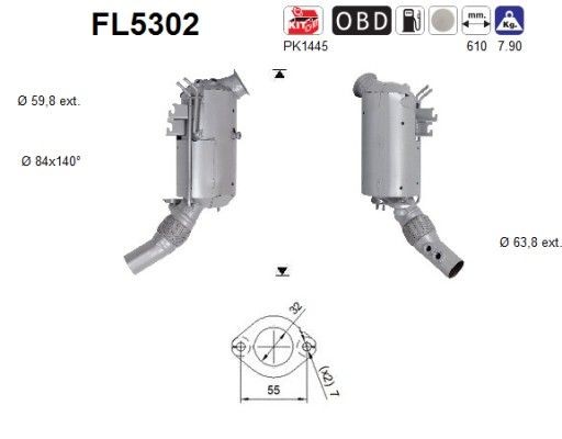 Filtre à particules AS FL5302 AS FL5302 Filtre à particules BMW X3 2024