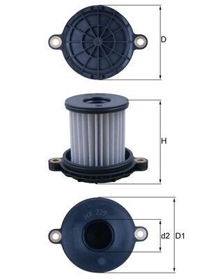 MAHLE Hydraulikfilter, automatisk gearkasse HX 229 Gearkasse filter MAHLE Mercedes-Benz GLB HX 229
