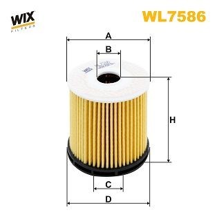 WIX FILTERS Oliefilter WL7586 WL7586 Oliefilter KIA K2700 WIX FILTERS