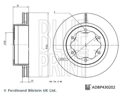 BLUE PRINT ADBP430202 Disque de frein BLUE PRINT ADBP430202 Disque de frein