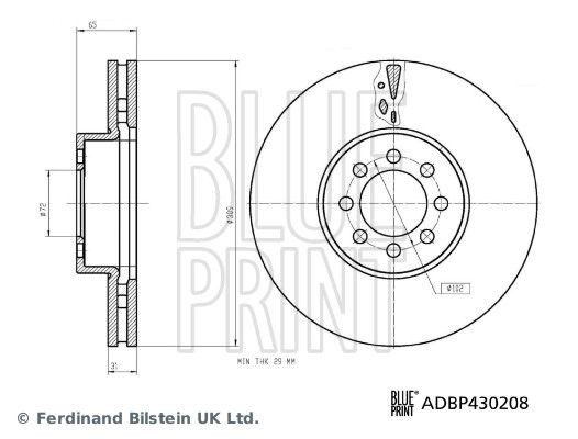 BLUE PRINT ADBP430208 Disque de frein BLUE PRINT ADBP430208 Disque de frein