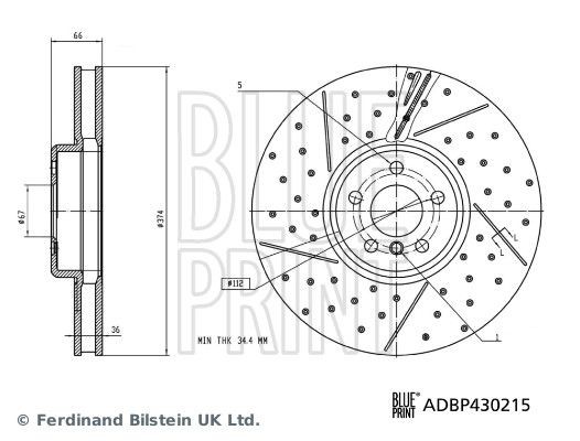 BLUE PRINT ADBP430215 Disque de frein BLUE PRINT ADBP430215 Disque de frein