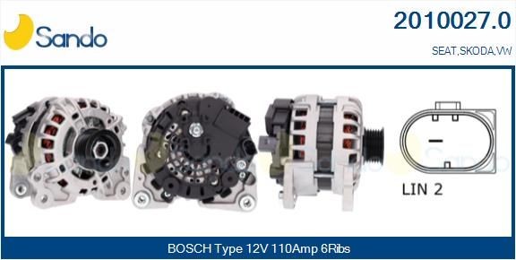 SANDO Generator 2010027.0 2010027.0 SANDO växelströmsgenerator Škoda FAVORIT