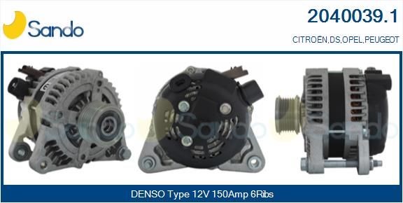 SANDO Alternateur 2040039.1 Peugeot 307 Dynamo SANDO 2040039.1