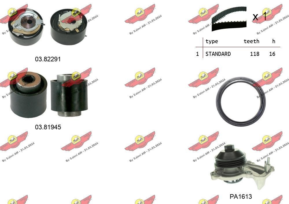 AUTOKIT Vodné čerpadlo + sada ozubeného remeňa 04.5493PA 04.5493PA Vodné čerpadlo + sada ozubeného remeňa CITROËN BERLINGO AUTOKIT