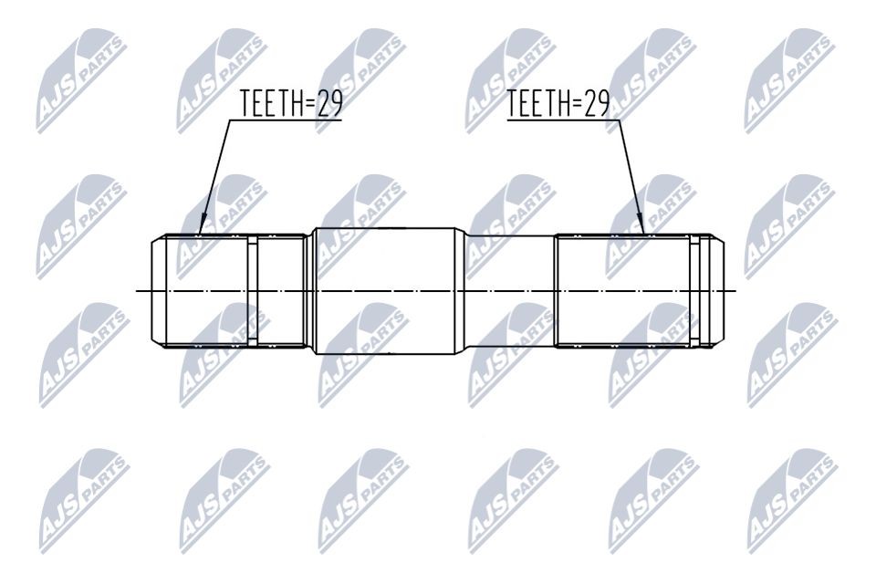 NTY Mellomaksel NWP-CH-002 NTY NWP-CH-002 Mellomaksel og utjevningsaksel SAAB 9-3 originale