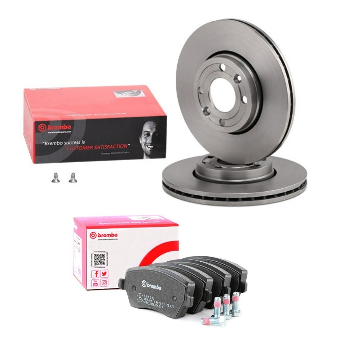 BREMBO Bromssats, skivbroms BRB3405N0005 Dacia Logan MCV KS Bromsskivor och bromsbelägg BREMBO BRB3405N0005
