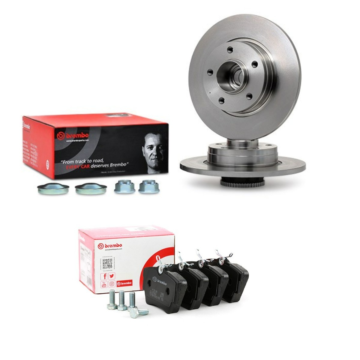 Kit de travões BREMBO BRB3405N0022 BREMBO Prime BRB3405N0022 Pastilhas e discos de travão dianteiro e traseiro Renault TRAFIC 2000