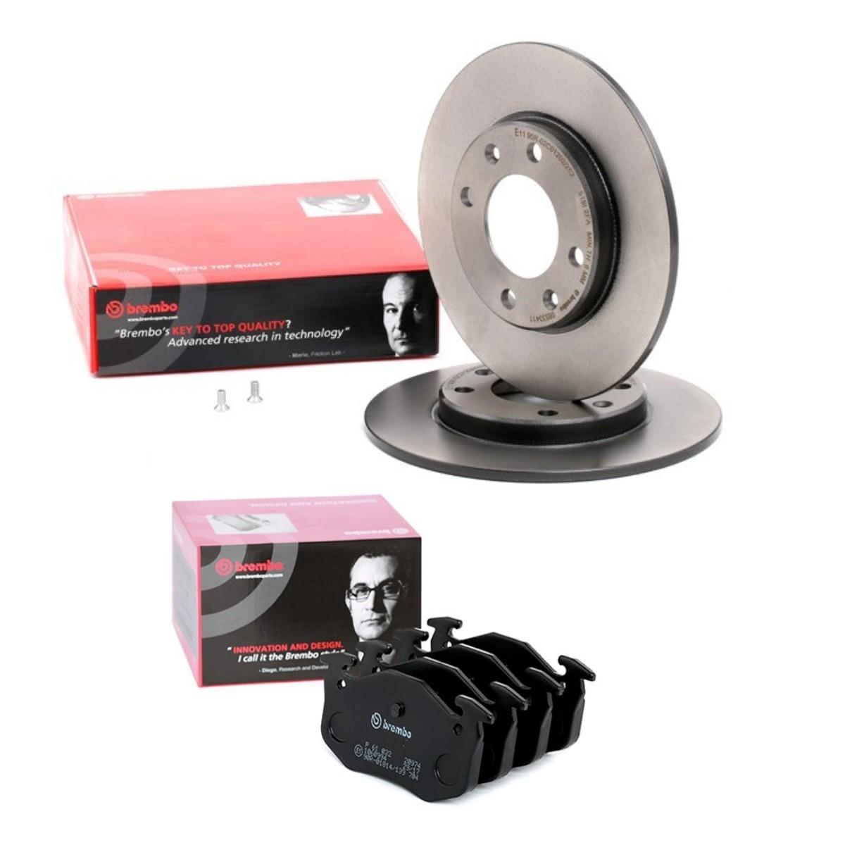 BREMBO Bremseskiver og -klosser BRB3405N0039 BREMBO BRB3405N0039 originale Bremsesett Saxo Hatchback hva koster