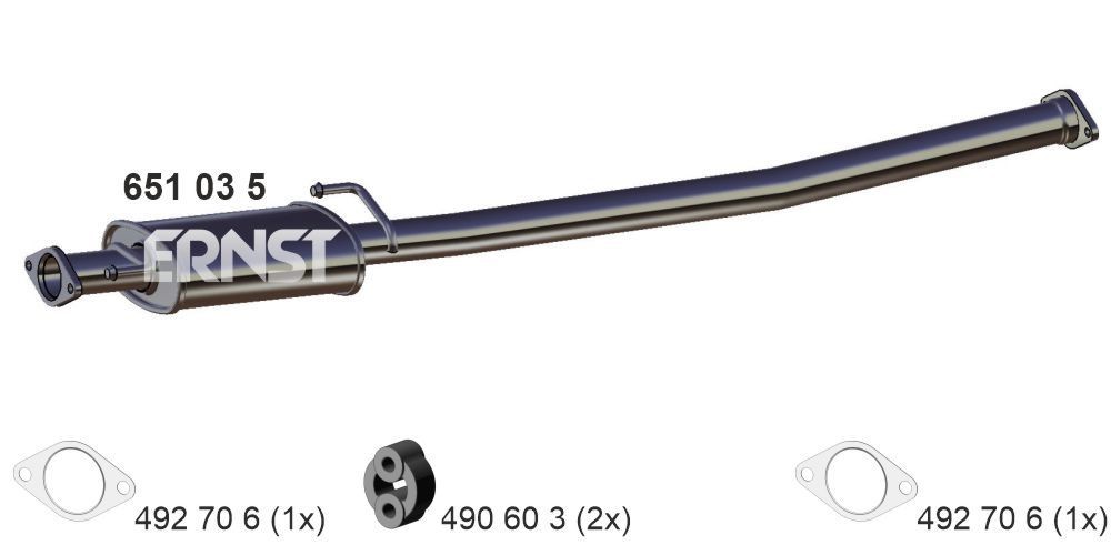 Silencieux intermédiaire ERNST 651035 ERNST 651035 Échappement intermédiaire Hyundai TUCSON 2019