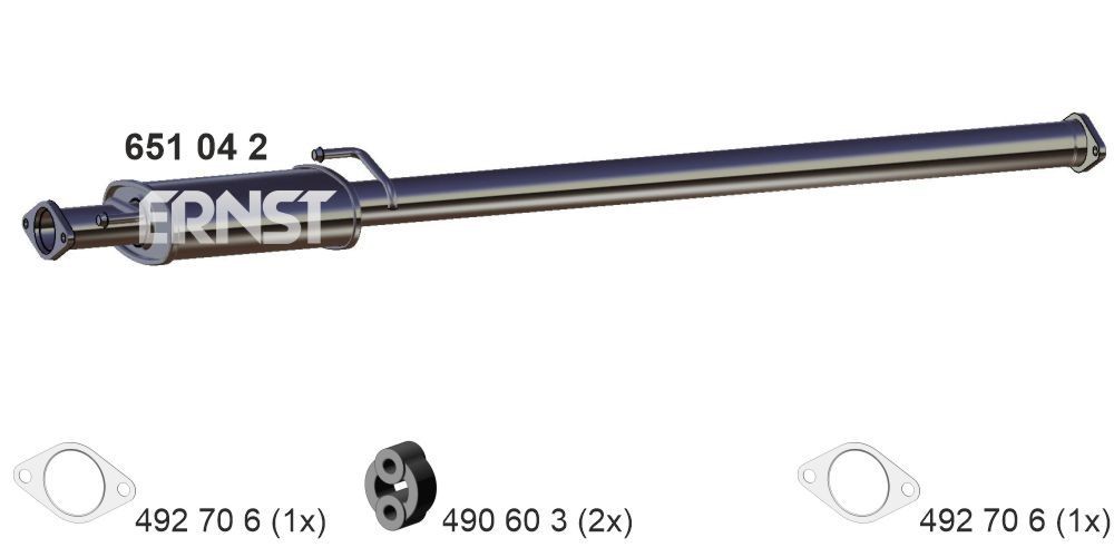 Silencieux intermédiaire ERNST 651042 ERNST 651042 Tuyau d'échappement intermédiaire HYUNDAI TUCSON 2019
