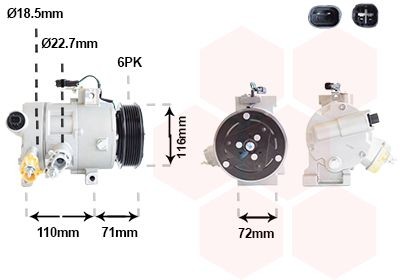Compressor, ar condicionado VAN WEZEL 1801K707 VAN WEZEL 1801K707: Compressor do ac Ford S-MAX 2021