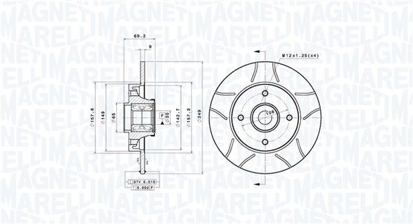 MAGNETI MARELLI Bremseskive 360406210405 360406210405 Sports bremseskiver PEUGEOT 307 MAGNETI MARELLI
