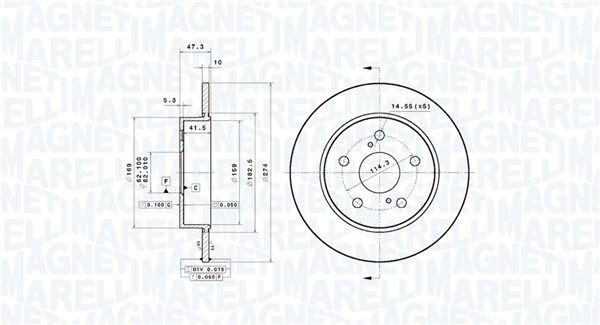 MAGNETI MARELLI Bremseskive 360406210501 360406210501 Skiver TOYOTA VERSO MAGNETI MARELLI
