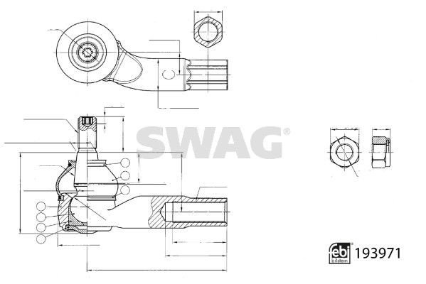 Rótula de direção SWAG 33 11 1459 SWAG 33 11 1459 Rótula da barra de direção VW GOL 2009