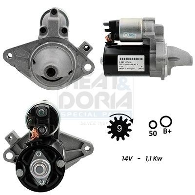 MEAT & DORIA Starter 5010362G MEAT & DORIA Startmotor TOYOTA 5010362G