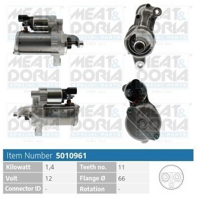 Motorino avviamento MEAT & DORIA 5010961 MEAT & DORIA 5010961 Motorino di avviamento Audi Q5 2023