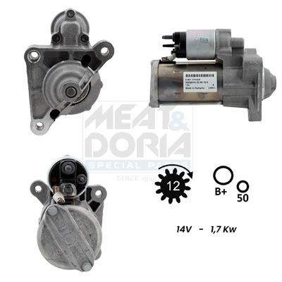 MEAT & DORIA Starter 5010968G Startmotor MEAT & DORIA Opel MERIVA 5010968G