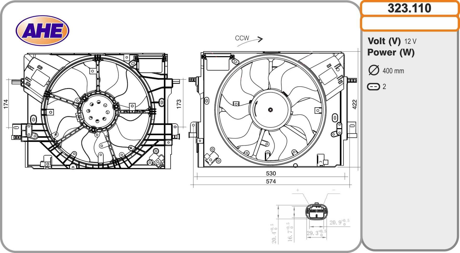 AHE Koelventilator 323.110 AHE Koelvin RENAULT 323.110