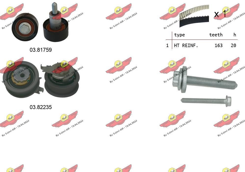 AUTOKIT Σετ οδοντωτού ιμάντα 04.5495 04.5495 Ιμάντας χρονισμού Volkswagen VENTO AUTOKIT