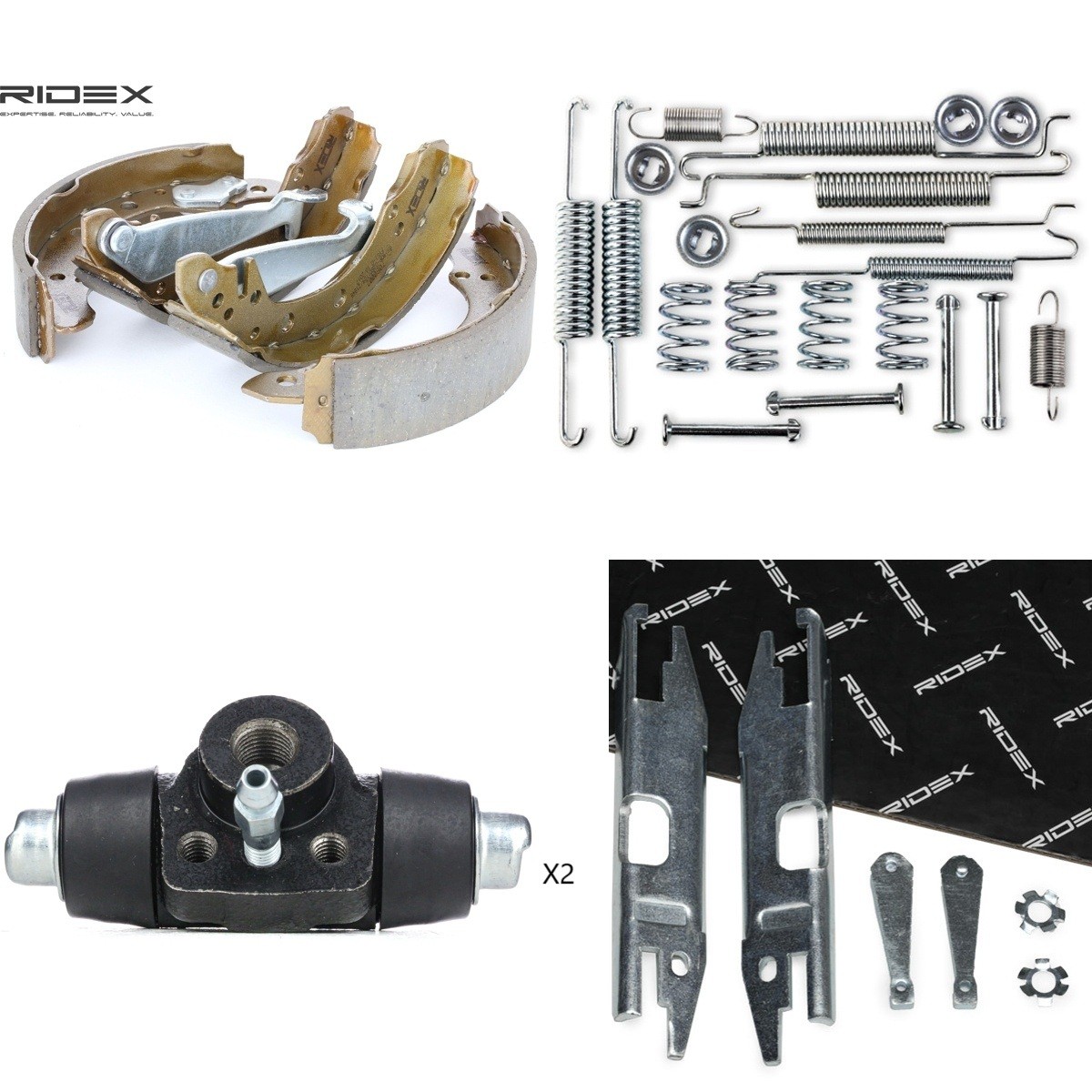 RIDEX Bremsesett, trommebremse 3859B0259 Bremsesett, trommebremse RIDEX Volkswagen TOURAN 3859B0259