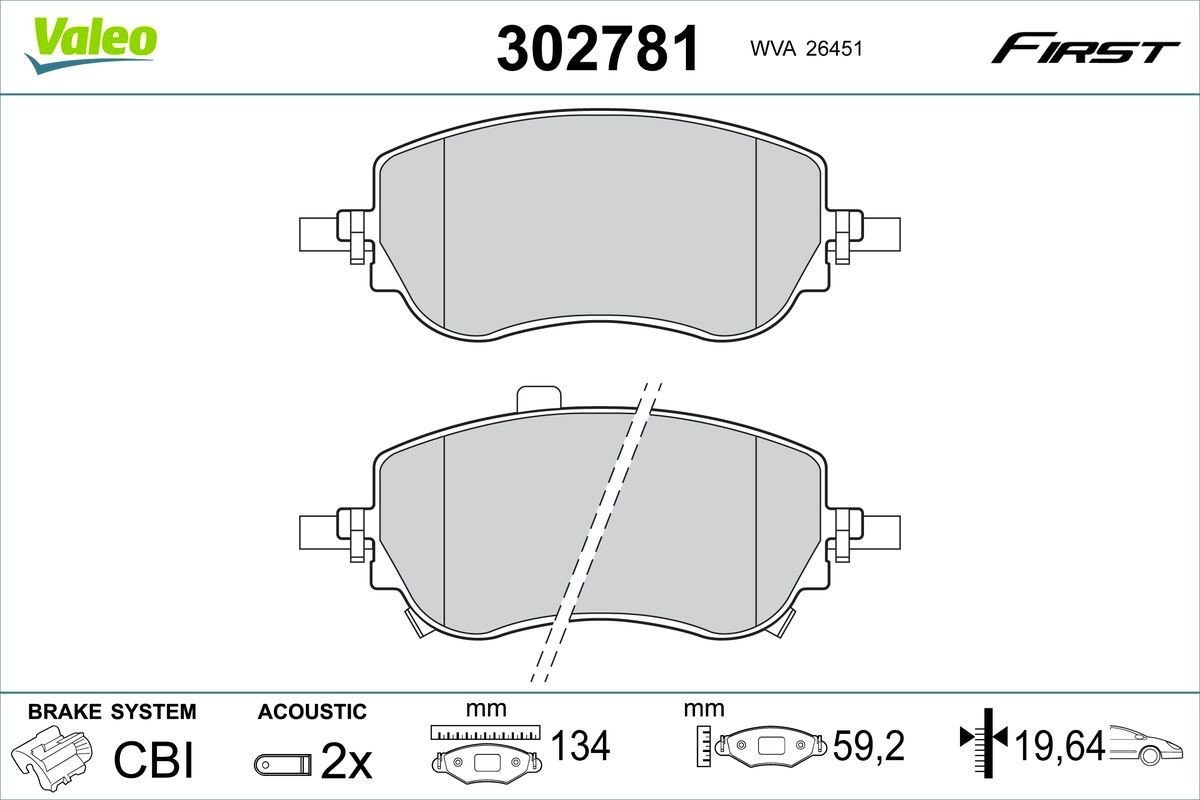 VALEO Jarrupalat, levyjarru 302781 VALEO 302781 ABARTH 500e Hatchback (332) jarrupalat vaihto hinta