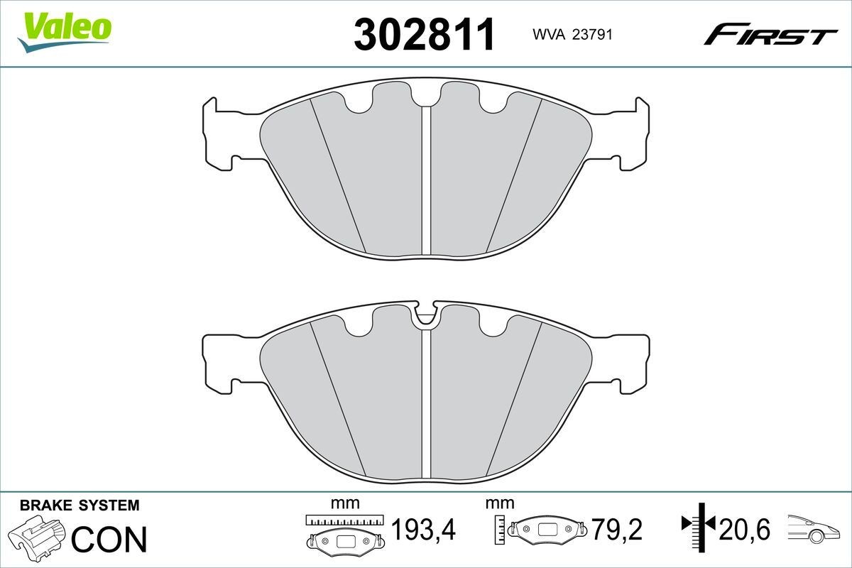 VALEO Piduriklotsid 302811 302811 Sport piduriklotsid VALEO JAGUAR S-TYPE