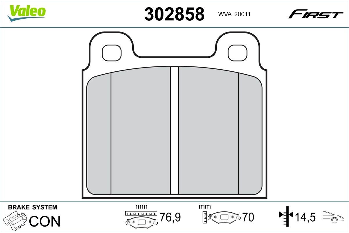 VALEO Piduriklotsid 302858 Piduriklotsid VALEO Porsche MACAN 302858