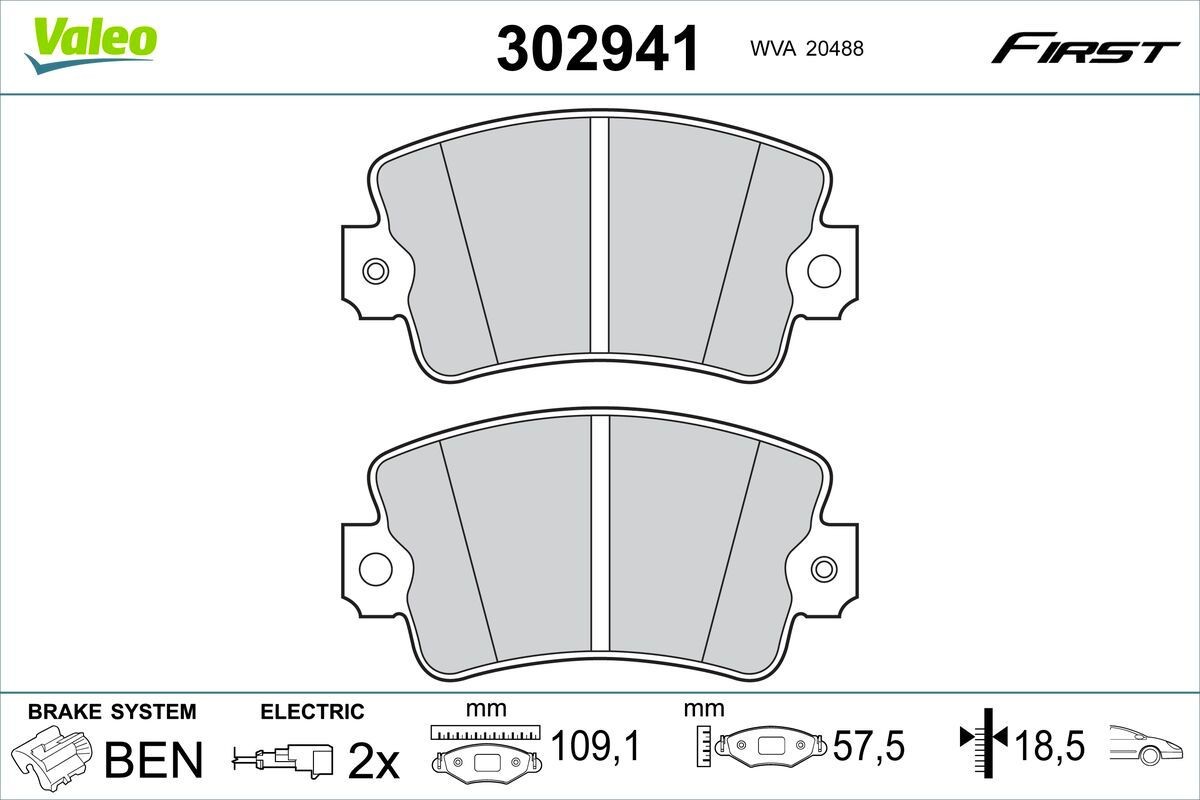 VALEO Plaquettes de frein 302941 VALEO 302941 Plaquettes de frein RENAULT Trafic I Van (TX) 2.5 D 76 CV 1991