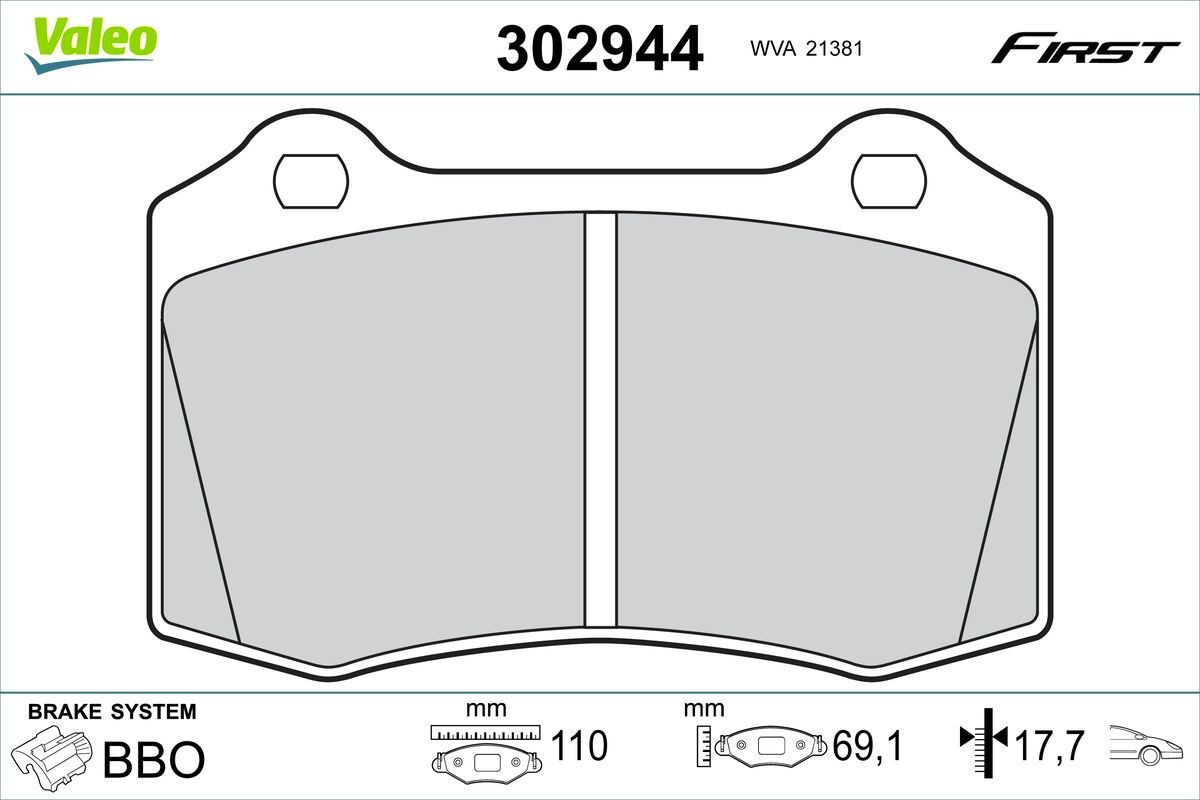 VALEO Τακάκια φρένων 302944 VALEO 302944 Αγωνιστικά τακάκια Peugeot 208 φθηνά