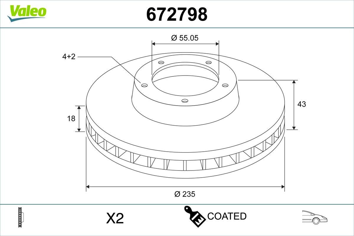 VALEO Piduriketas 672798 Pidurikettad VALEO Toyota VERSO S 672798