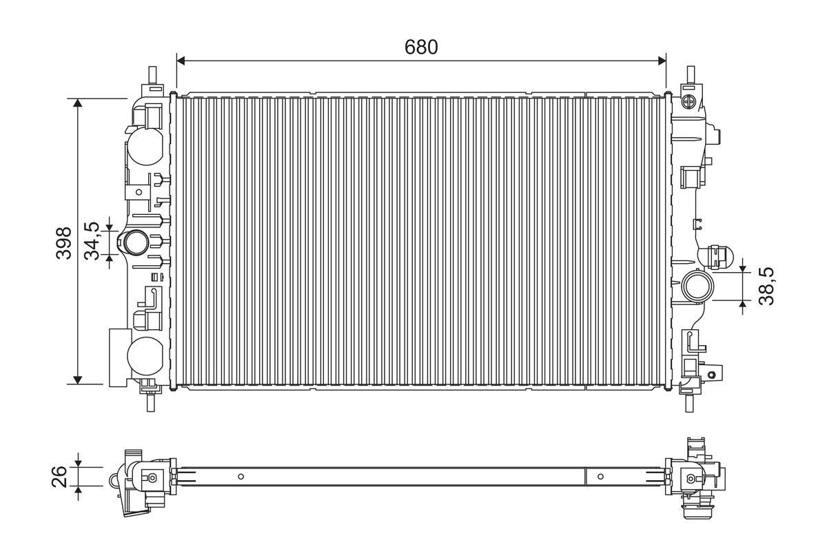 VALEO Radiaator, mootorijahutus 701237 VALEO 701237 Radiaator Zafira C Tourer (P12) hind