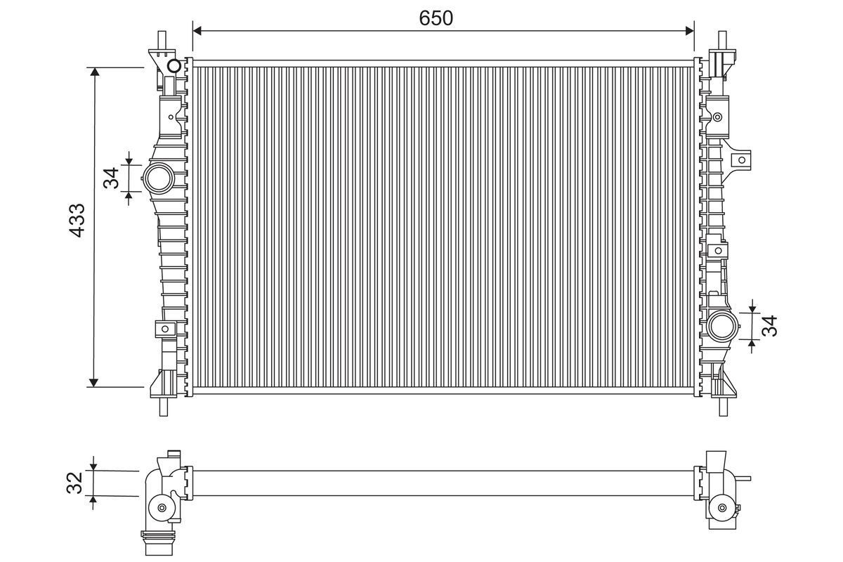 VALEO Radiator, motorkjøling 701284 Radiator VALEO Fiat 850 701284