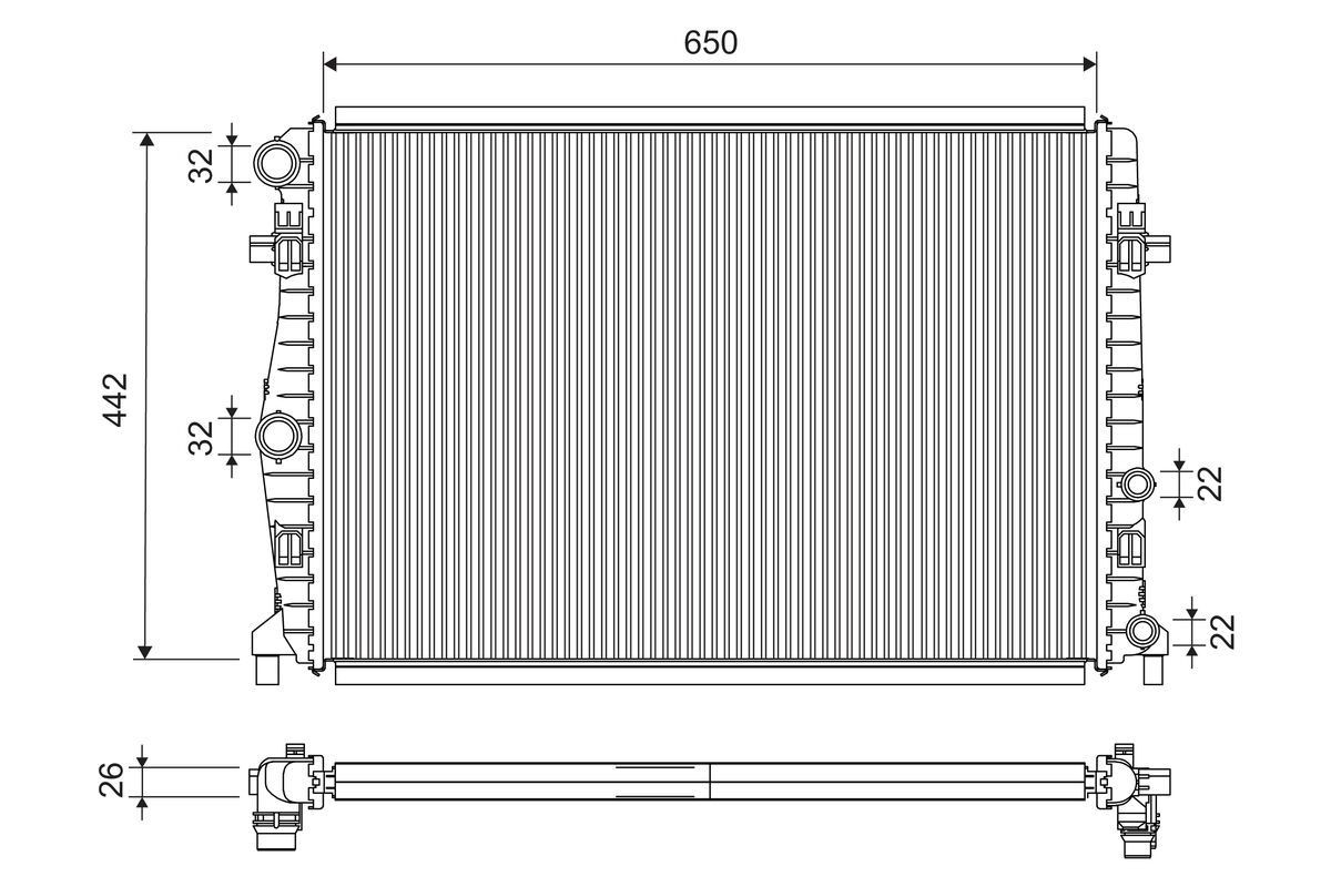VALEO Radiator, motorkjøling 701285 Radiator VALEO Fiat 850 701285