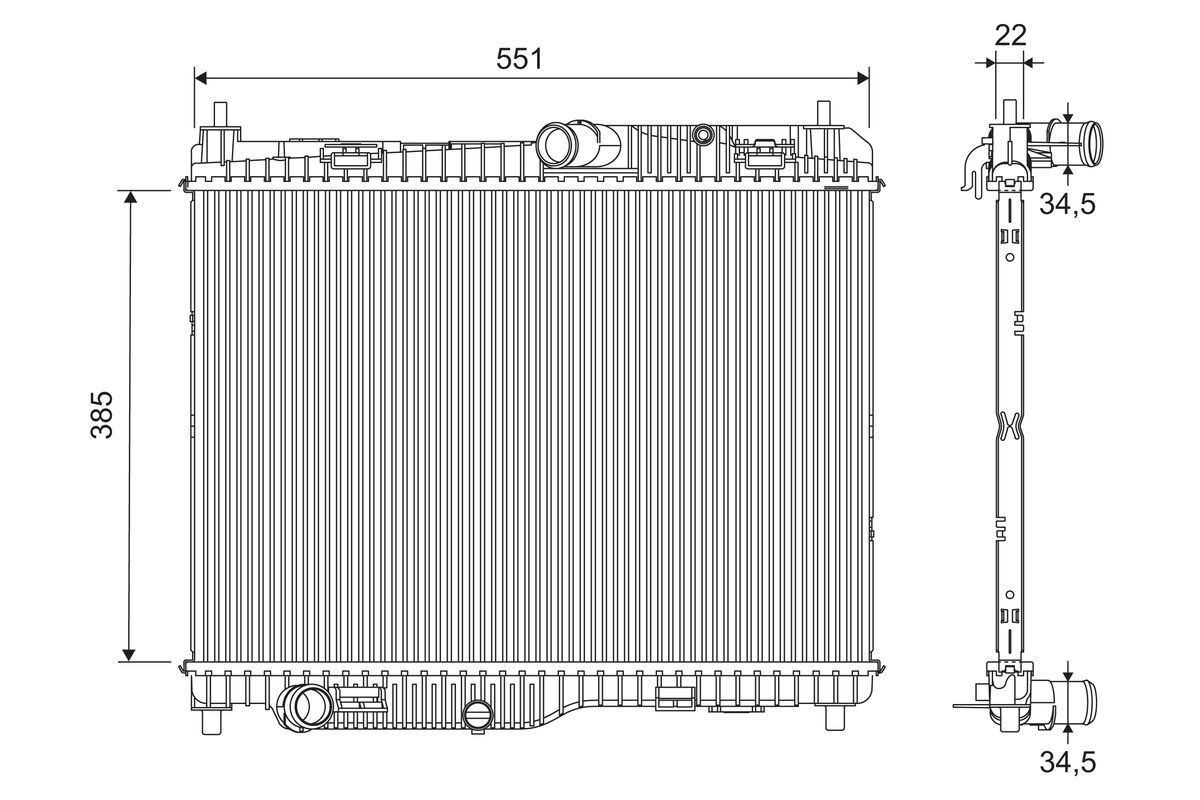 VALEO Radiateur du moteur 701286 VALEO 701286 Radiateur de refroidissement moteur Ford Transit Courier Break d'origine prix