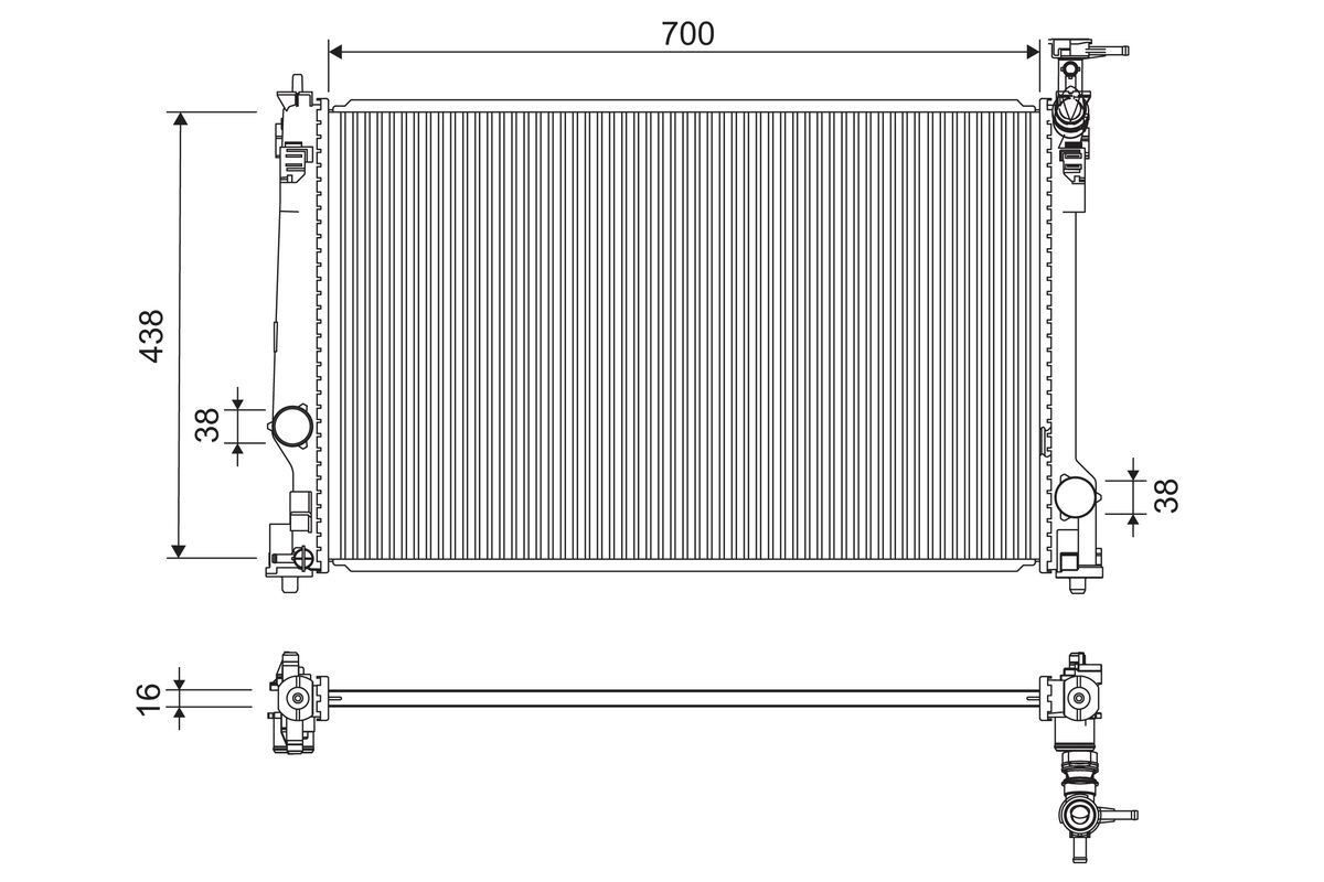 VALEO Køler, motorkøling 701297 701297 Køler VALEO TOYOTA COROLLA