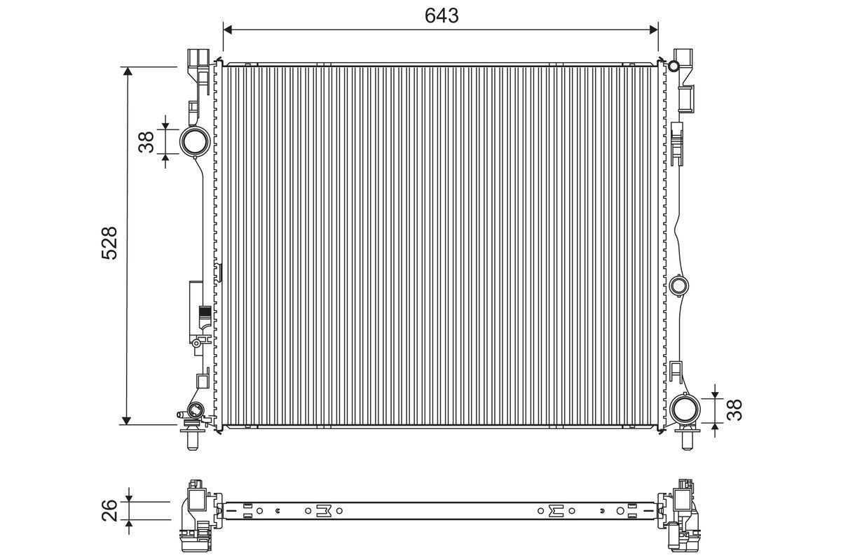 VALEO Køler, motorkøling 701307 Køler VALEO Mercedes-Benz /8 701307