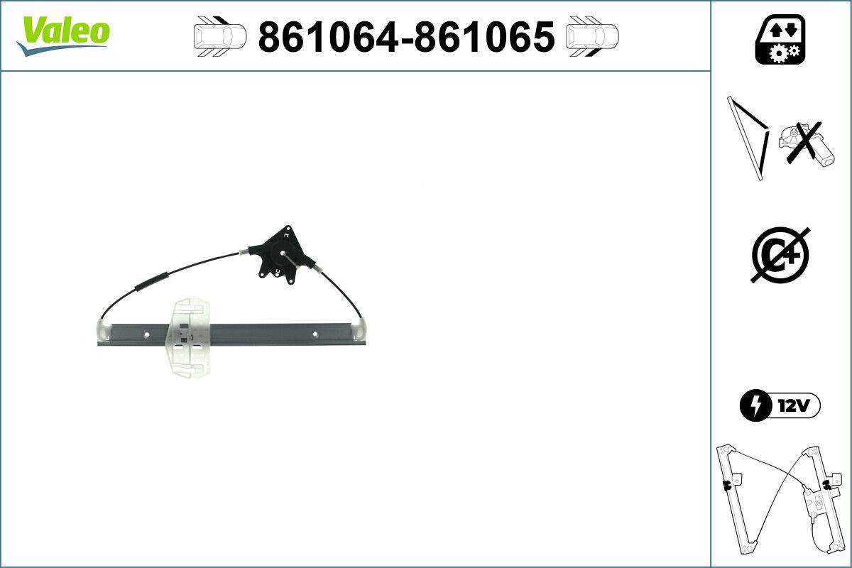 Mechanizmus zdvíhania okna VALEO 861065 VALEO 861065: Mechanizmus zdvíhania okná Jeep WRANGLER 2006