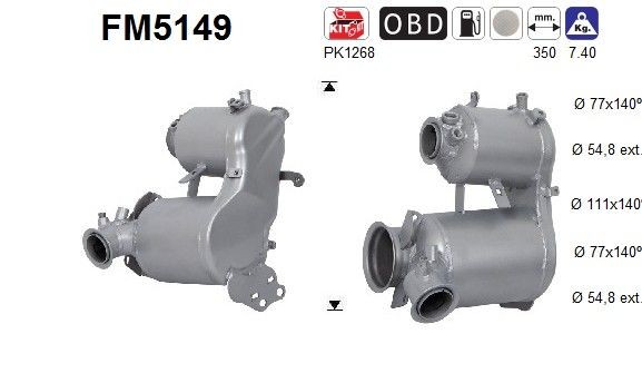 Φίλτρο μικροσωματιδίων AS FM5149 AS FM5149: DPF Seat ALHAMBRA 2011