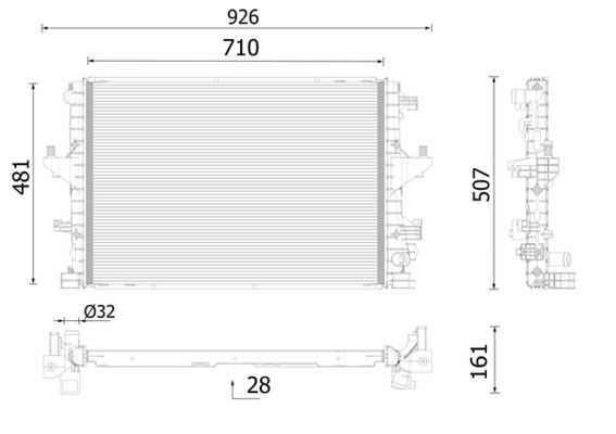 Radiador, arrefecimento do motor MAHLE CR 2746 000P MAHLE CR 2746 000P Radiador arrefecimento do motor Volkswagen MULTIVAN 2017