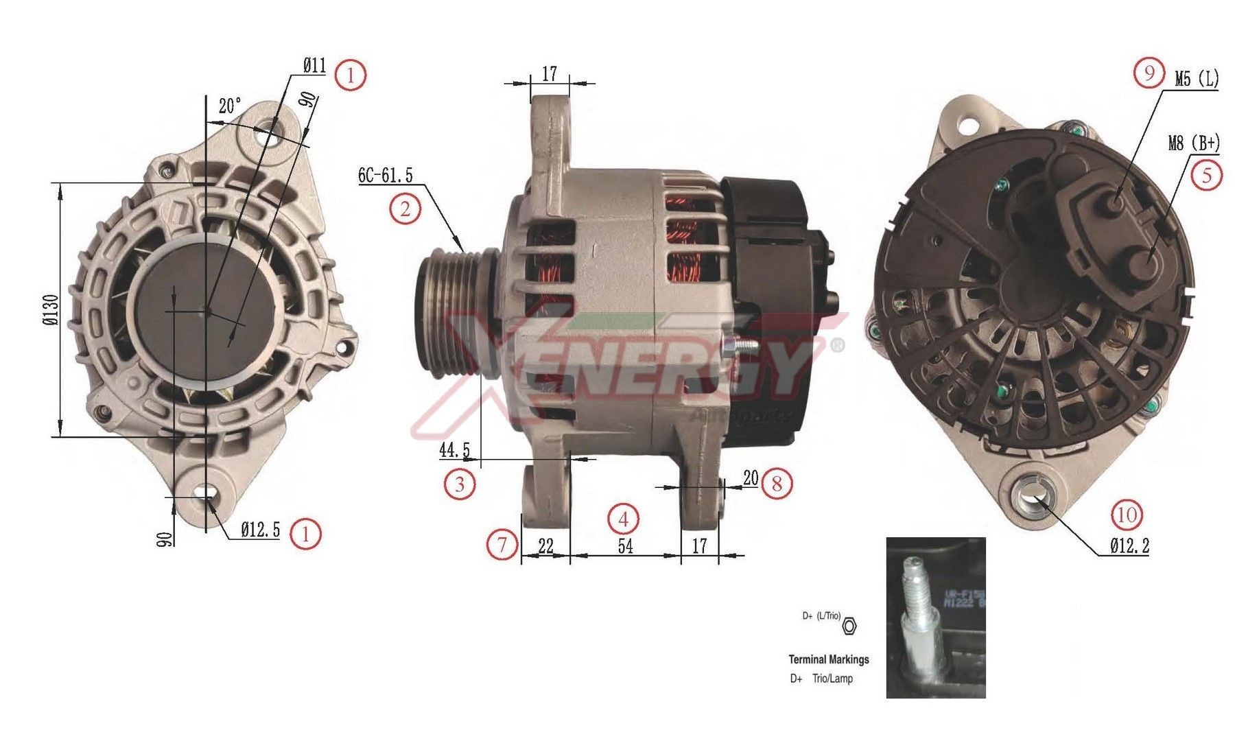 AP XENERGY Dynamo / Alternator XAL10430AD Alfa Romeo GT Generator AP XENERGY XAL10430AD