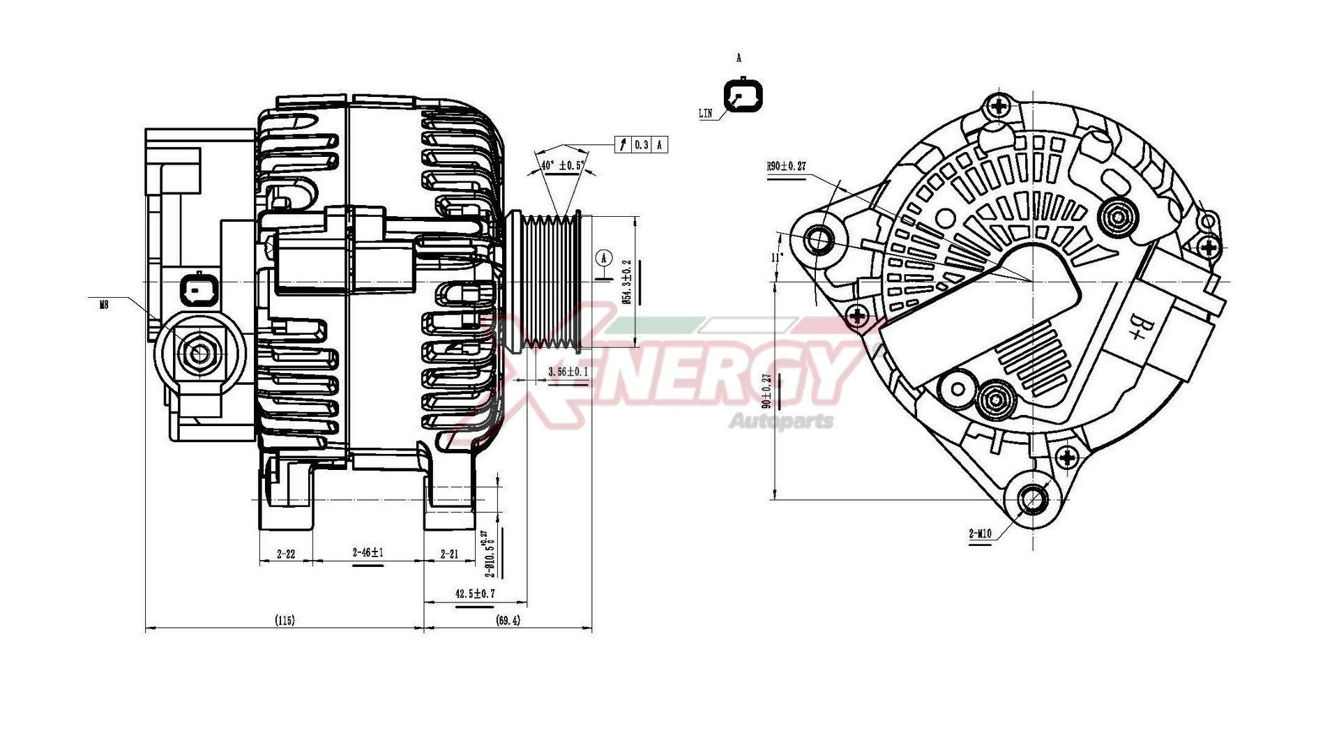 AP XENERGY Dynamo / Alternator XAL41415AD XAL41415AD Dynamo AP XENERGY ALFA ROMEO GT
