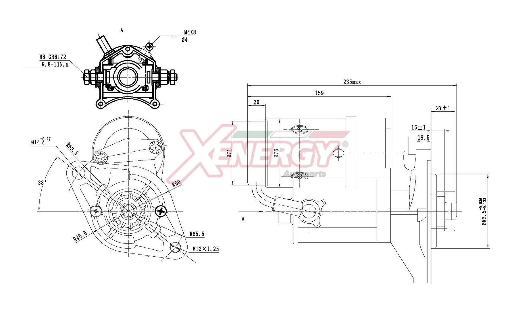 AP XENERGY Startmotor XST10044AD XST10044AD AP XENERGY startmotor VW GOLF