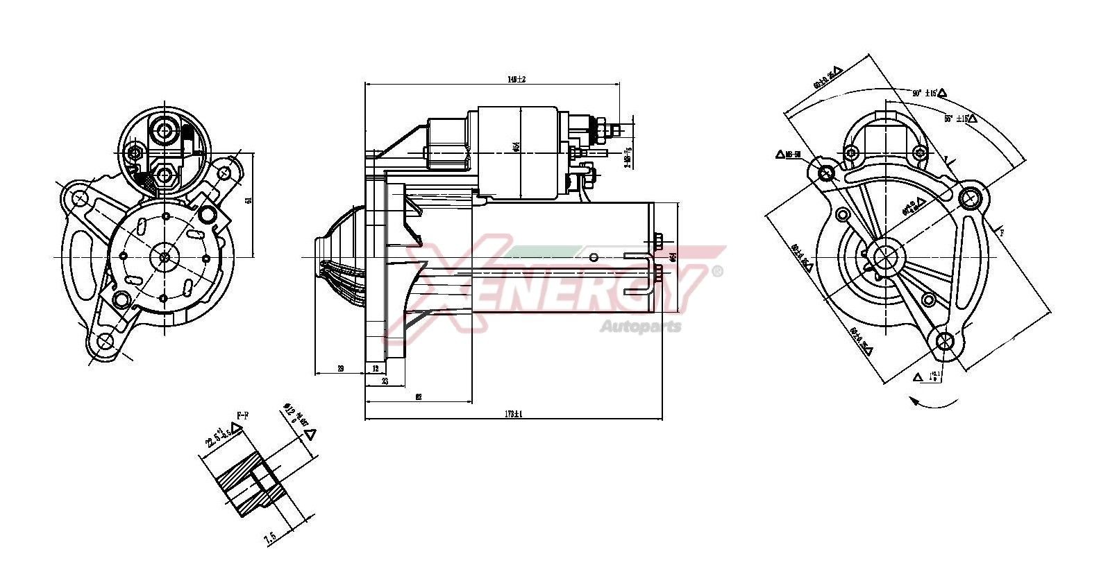 AP XENERGY Startmotor XST14515AD XST14515AD AP XENERGY startmotor PEUGEOT 307