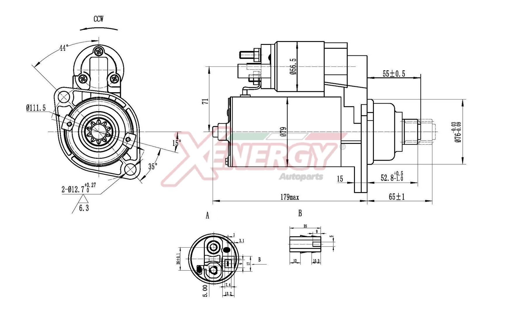 AP XENERGY Startmotor XST16010AD XST16010AD Starter Volkswagen GOLF AP XENERGY