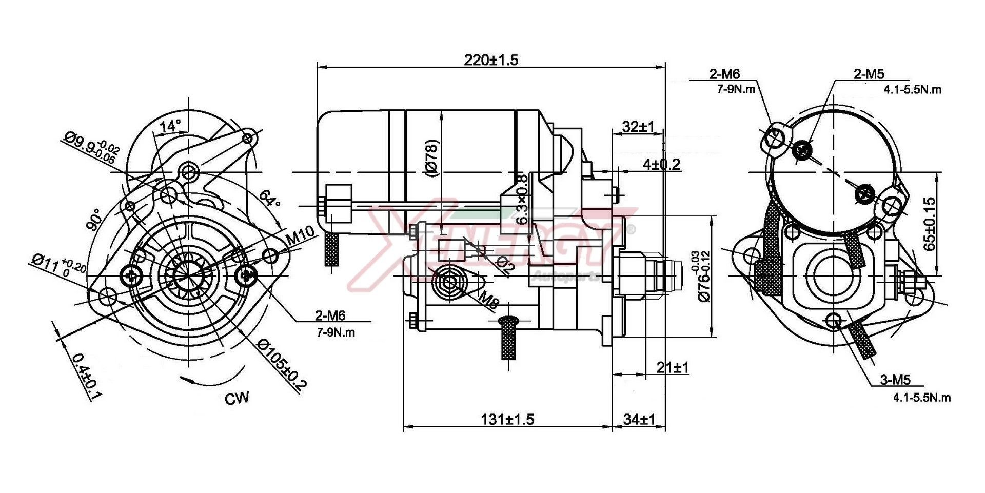 AP XENERGY Starter motor XST16340AD XST16340AD AP XENERGY starter motor MG