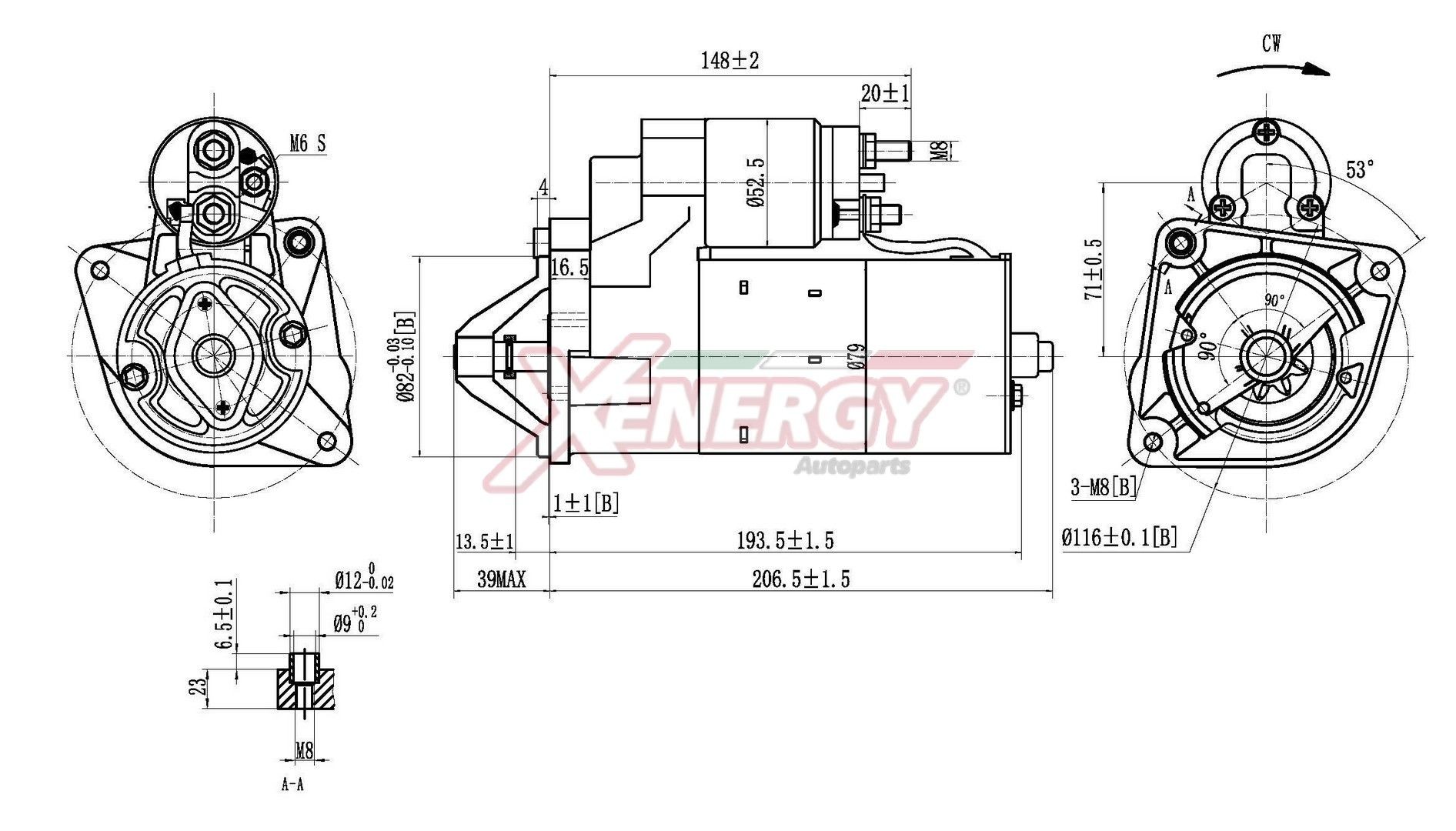 AP XENERGY Starter XST27710AD XST27710AD Starter motor PEUGEOT J5 AP XENERGY