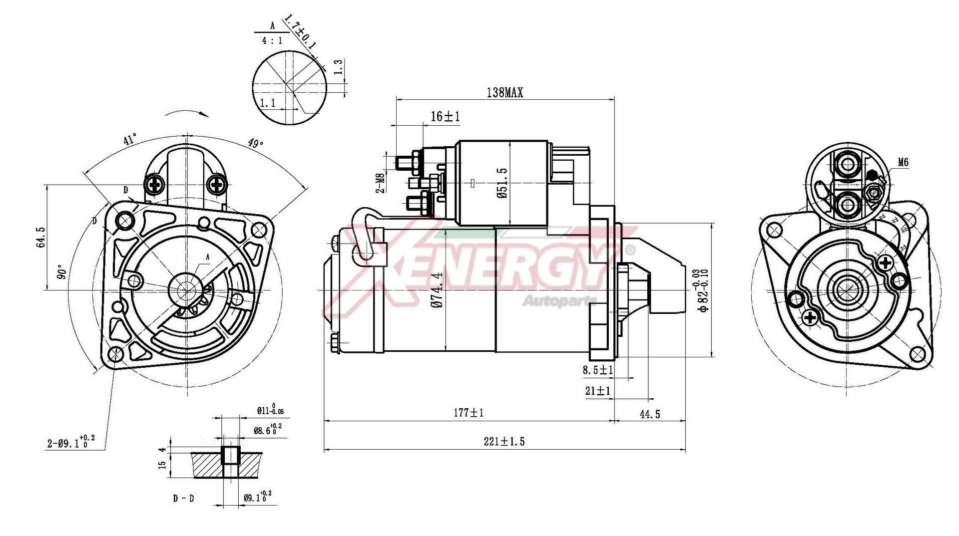 AP XENERGY Starter XST28710AD XST28710AD AP XENERGY Startmotor Audi billig