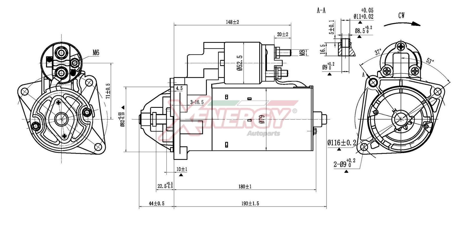 AP XENERGY Starter XST35810AD Startmotor AP XENERGY Mercedes-Benz C-klasse XST35810AD