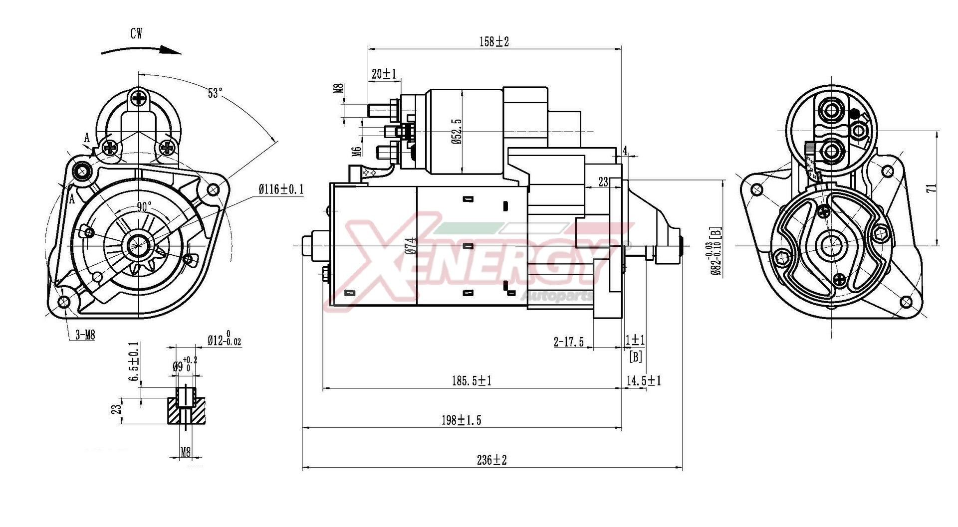 AP XENERGY Motor de arranque XST45510AD Motor de arranque AP XENERGY Nissan MICRA XST45510AD
